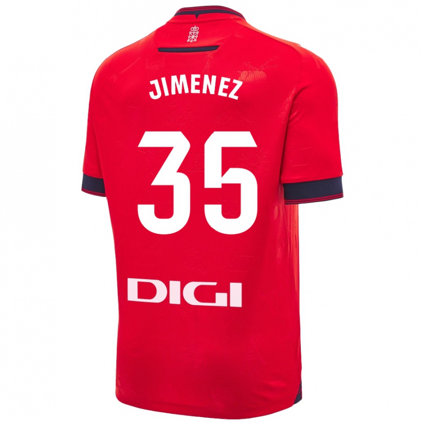 Niño Fútbol Camiseta Álex Jimenez #35 Rojo Blanco 1ª Equipación 2024/25