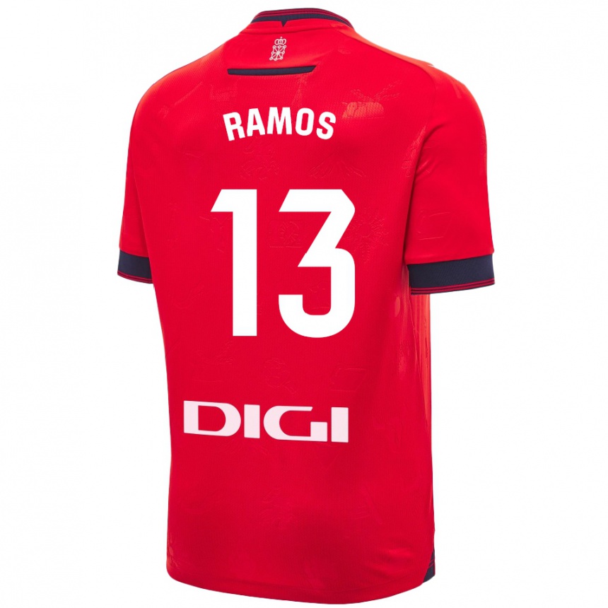 Niño Fútbol Camiseta Darío Ramos #13 Rojo Blanco 1ª Equipación 2024/25