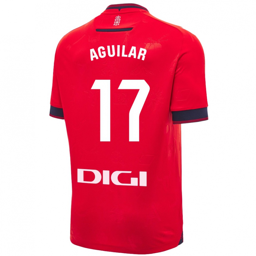 Niño Fútbol Camiseta Eneko Aguilar #17 Rojo Blanco 1ª Equipación 2024/25