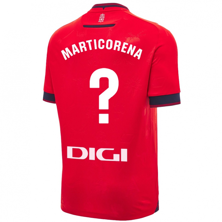 Niño Fútbol Camiseta Ander Marticorena #0 Rojo Blanco 1ª Equipación 2024/25