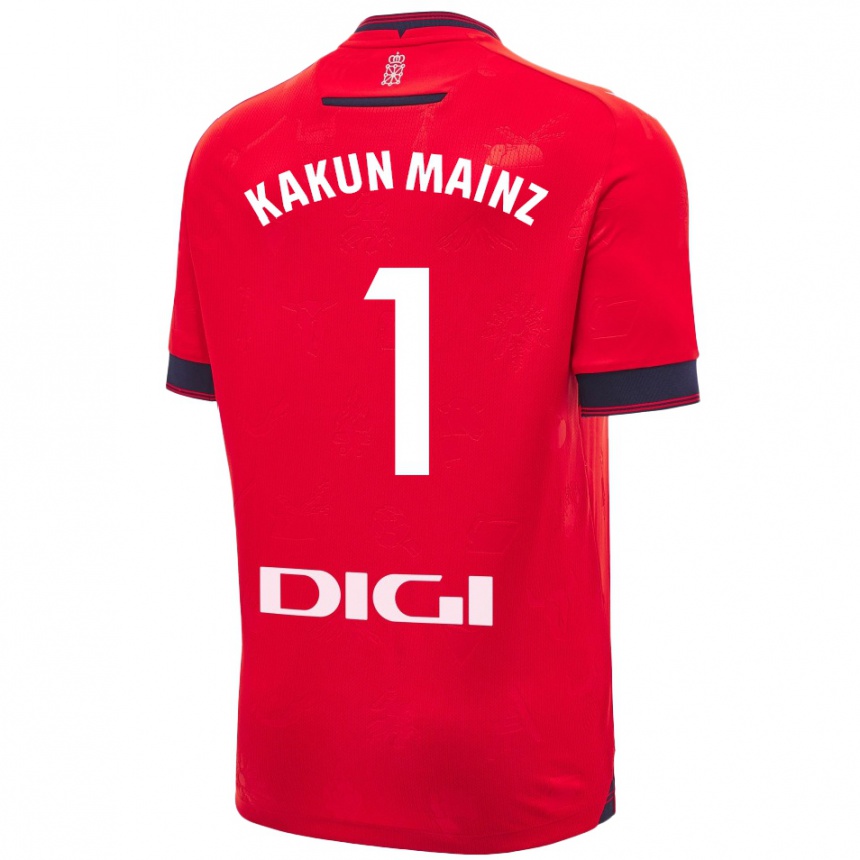 Niño Fútbol Camiseta Kakun Mainz #1 Rojo Blanco 1ª Equipación 2024/25