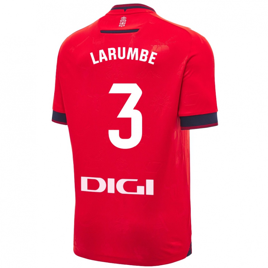 Niño Fútbol Camiseta Saioa Larumbe Beloqui #3 Rojo Blanco 1ª Equipación 2024/25