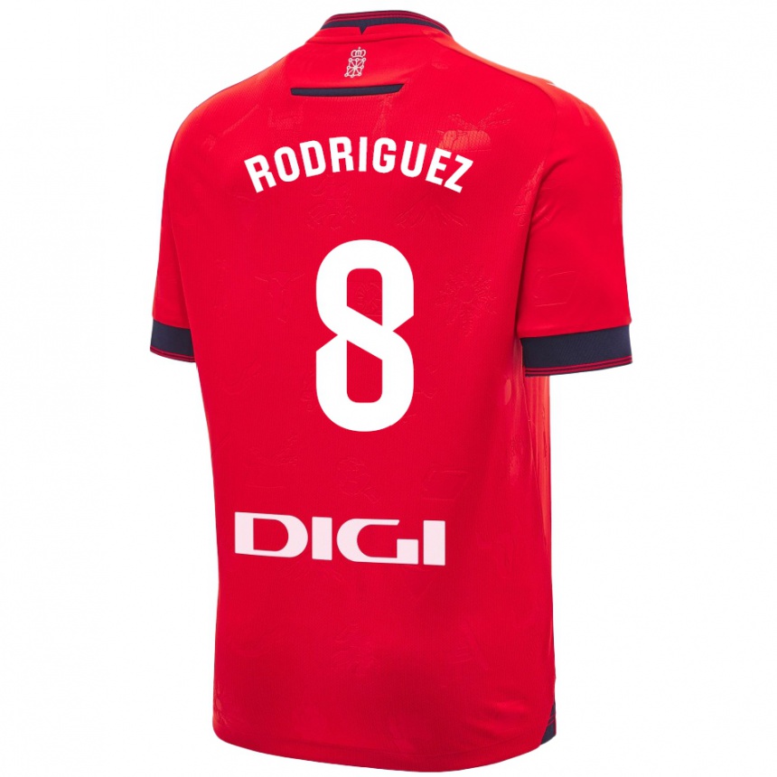 Niño Fútbol Camiseta Vanessa Rodríguez Iribarren #8 Rojo Blanco 1ª Equipación 2024/25