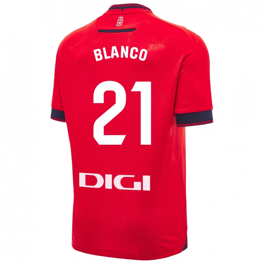 Niño Fútbol Camiseta Alexia Blanco Llacuno #21 Rojo Blanco 1ª Equipación 2024/25