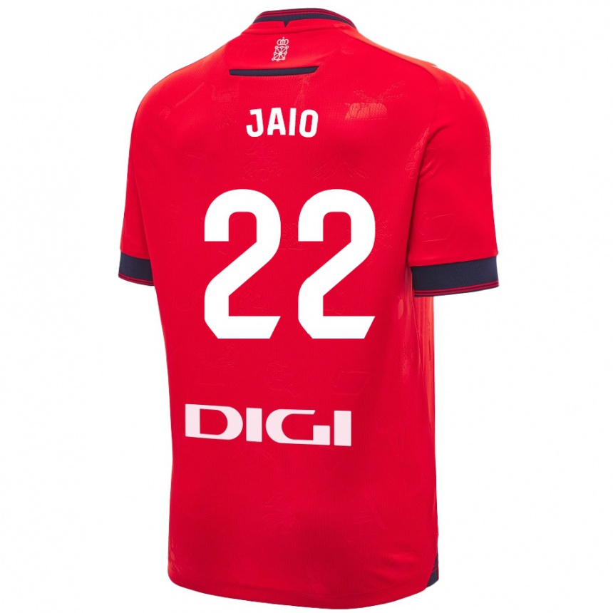 Niño Fútbol Camiseta Jaione Larraiotz Senosiain #22 Rojo Blanco 1ª Equipación 2024/25