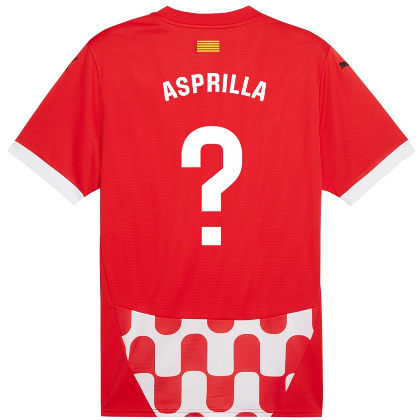 Niño Fútbol Camiseta Yáser Asprilla #0 Rojo Blanco 1ª Equipación 2024/25