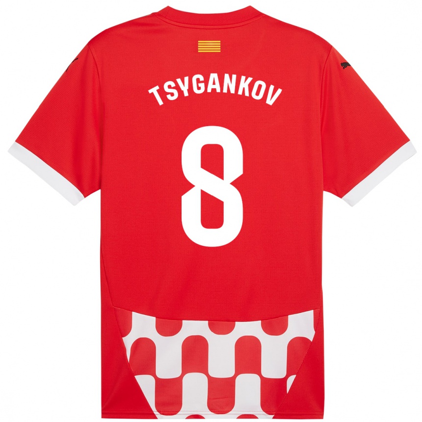 Niño Fútbol Camiseta Viktor Tsygankov #8 Rojo Blanco 1ª Equipación 2024/25