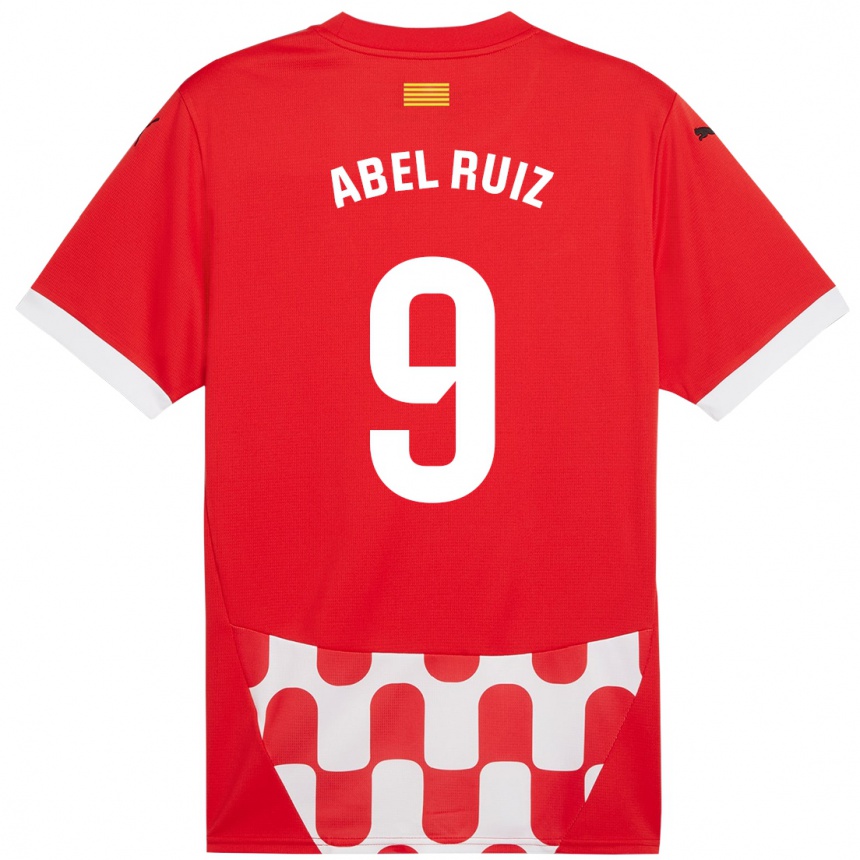 Niño Fútbol Camiseta Abel Ruiz #9 Rojo Blanco 1ª Equipación 2024/25