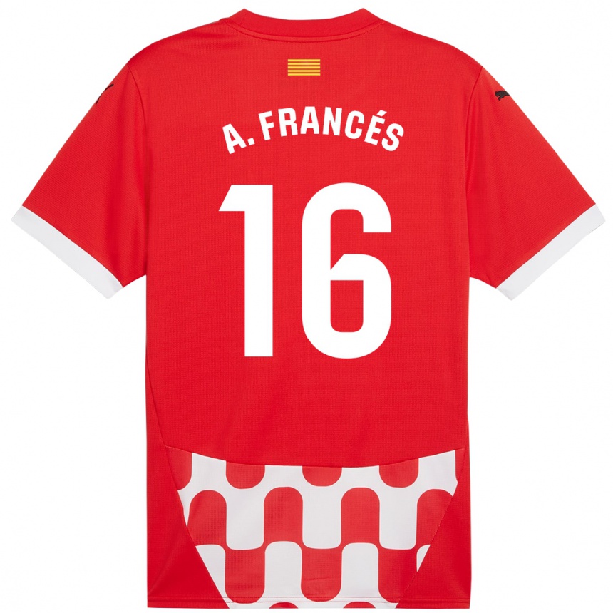 Niño Fútbol Camiseta Alejandro Francés #16 Rojo Blanco 1ª Equipación 2024/25