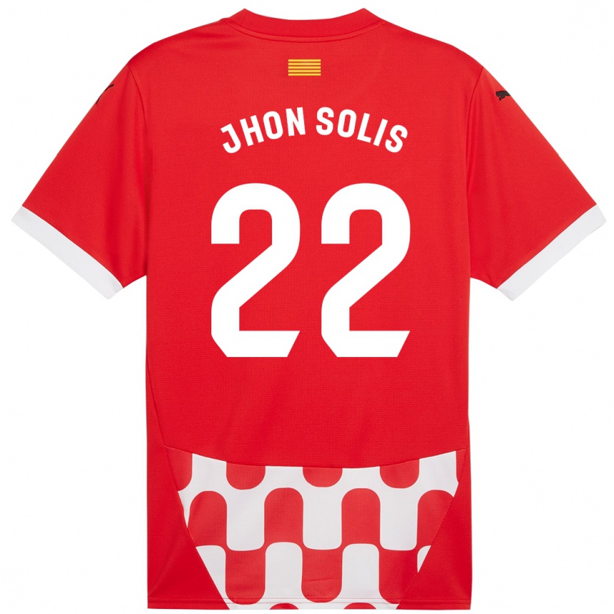 Niño Fútbol Camiseta Jhon Solís #22 Rojo Blanco 1ª Equipación 2024/25