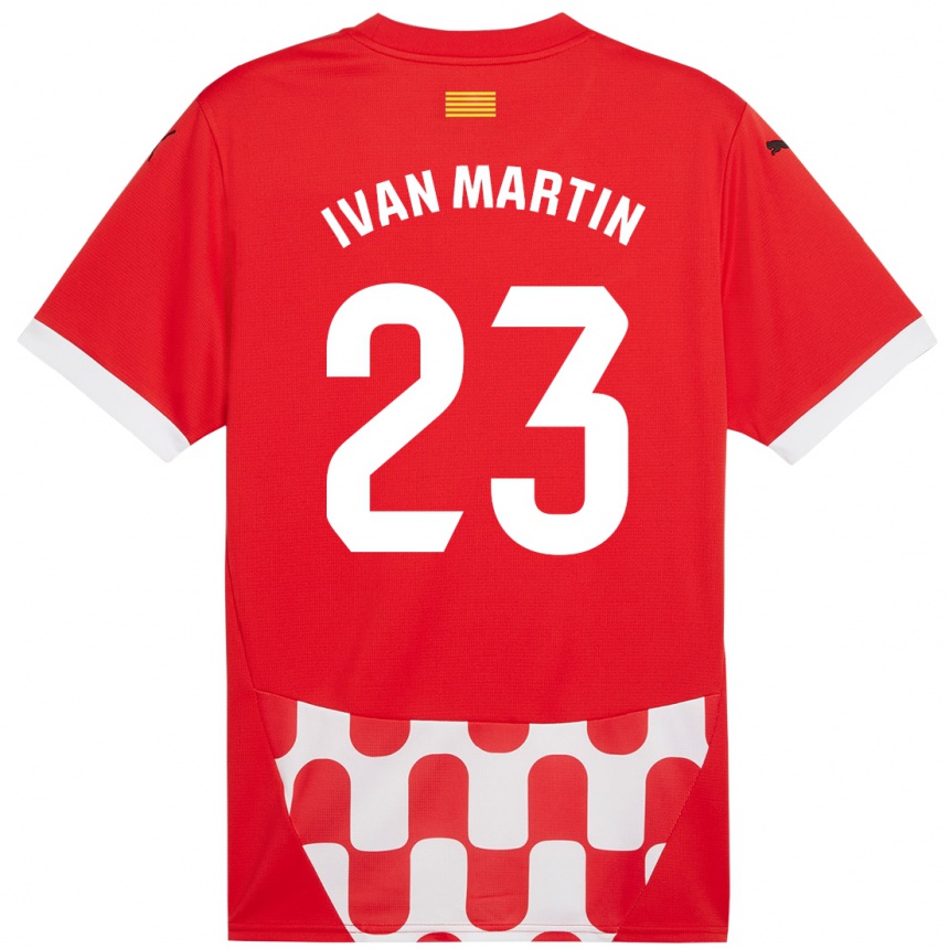 Niño Fútbol Camiseta Iván Martín #23 Rojo Blanco 1ª Equipación 2024/25