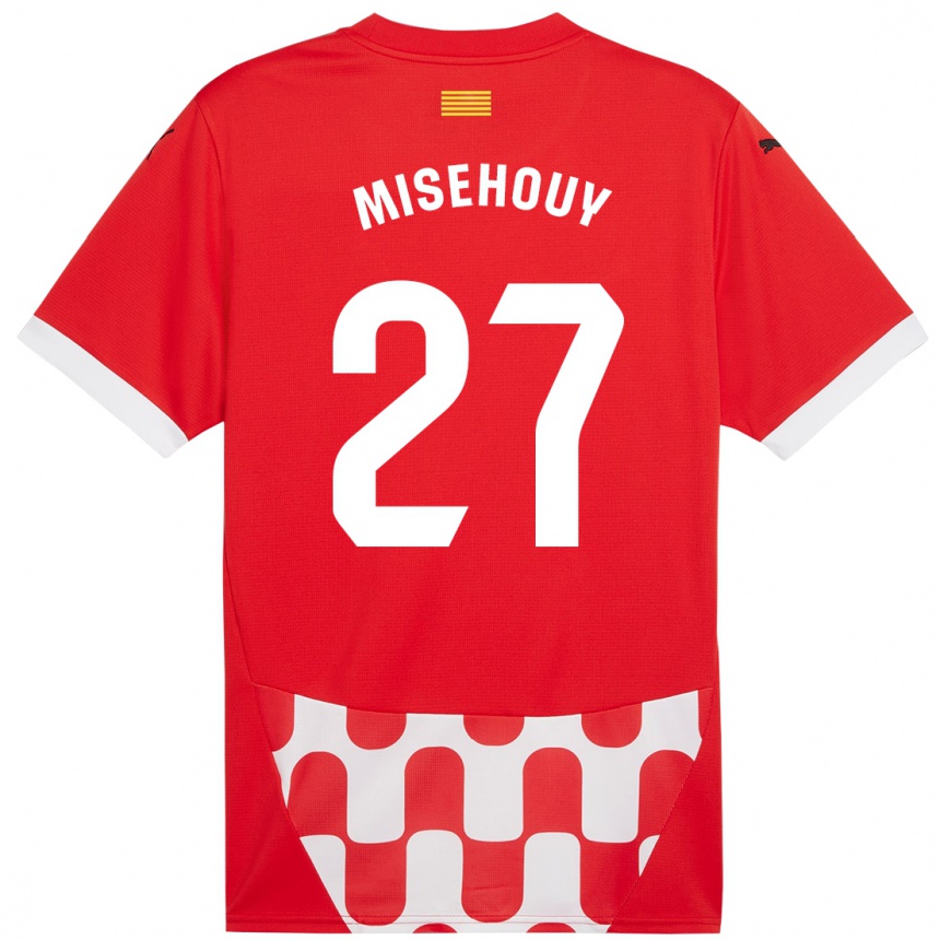 Niño Fútbol Camiseta Gabriel Misehouy #27 Rojo Blanco 1ª Equipación 2024/25