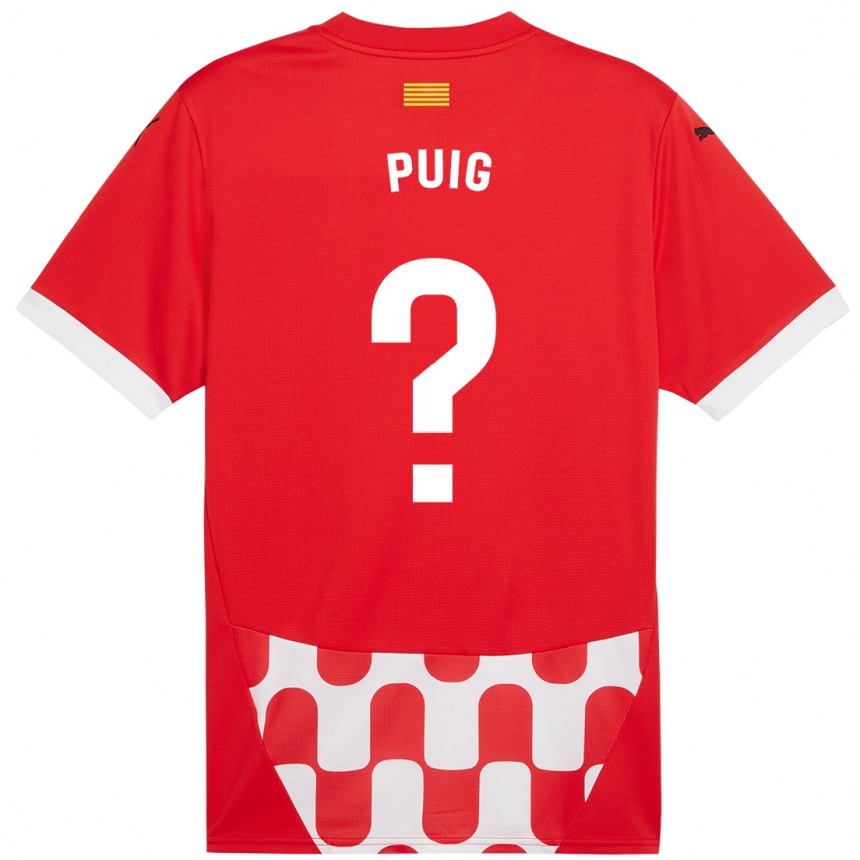 Niño Fútbol Camiseta Sergi Puig #0 Rojo Blanco 1ª Equipación 2024/25