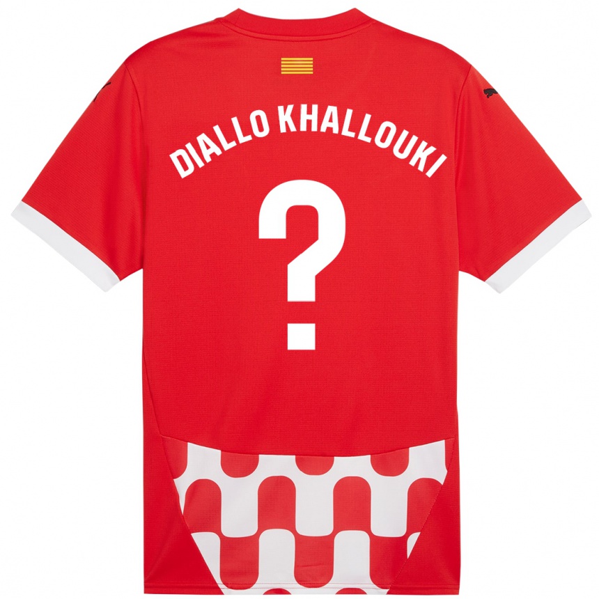 Niño Fútbol Camiseta Siaka Diallo Khallouki #0 Rojo Blanco 1ª Equipación 2024/25