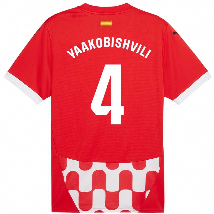 Niño Fútbol Camiseta Antal Yaakobishvili #4 Rojo Blanco 1ª Equipación 2024/25