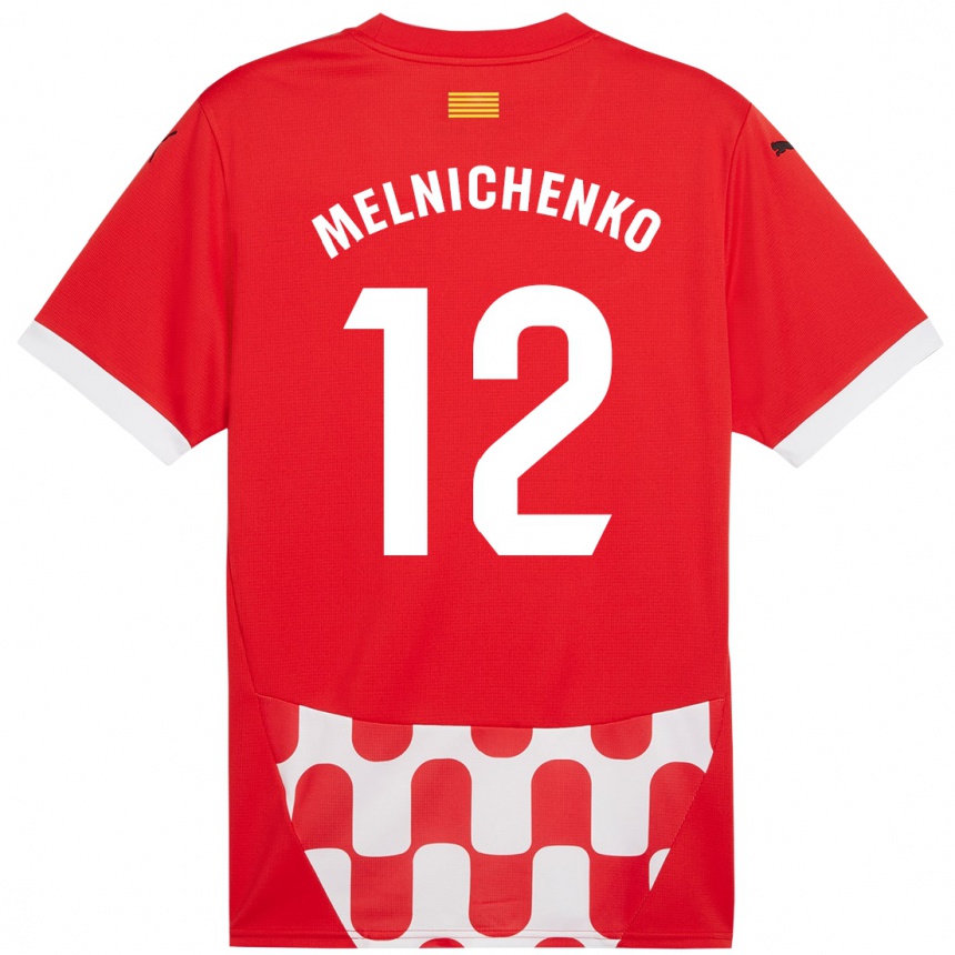 Niño Fútbol Camiseta Dmytro Melnichenko #12 Rojo Blanco 1ª Equipación 2024/25