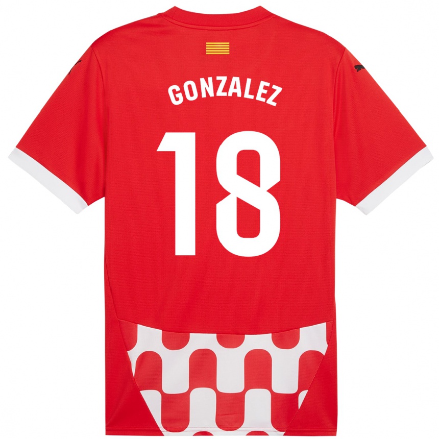 Niño Fútbol Camiseta Gerard Gonzalez #18 Rojo Blanco 1ª Equipación 2024/25