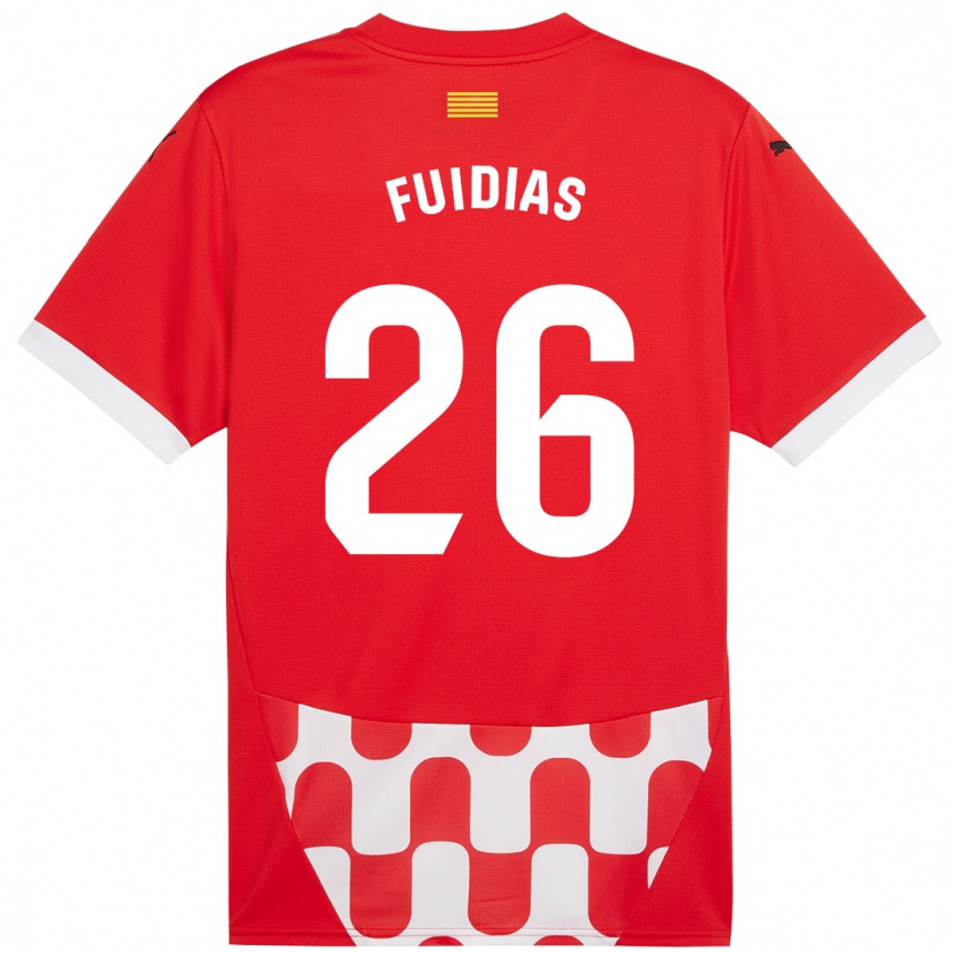 Niño Fútbol Camiseta Toni Fuidias #26 Rojo Blanco 1ª Equipación 2024/25