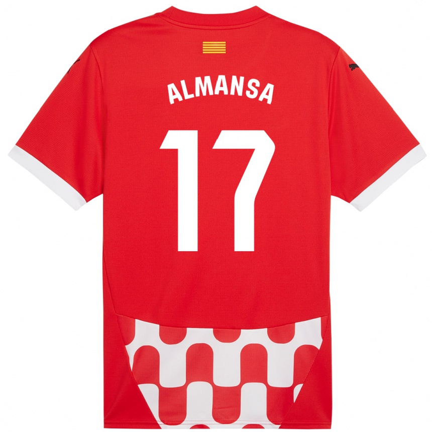 Niño Fútbol Camiseta Alex Almansa #17 Rojo Blanco 1ª Equipación 2024/25