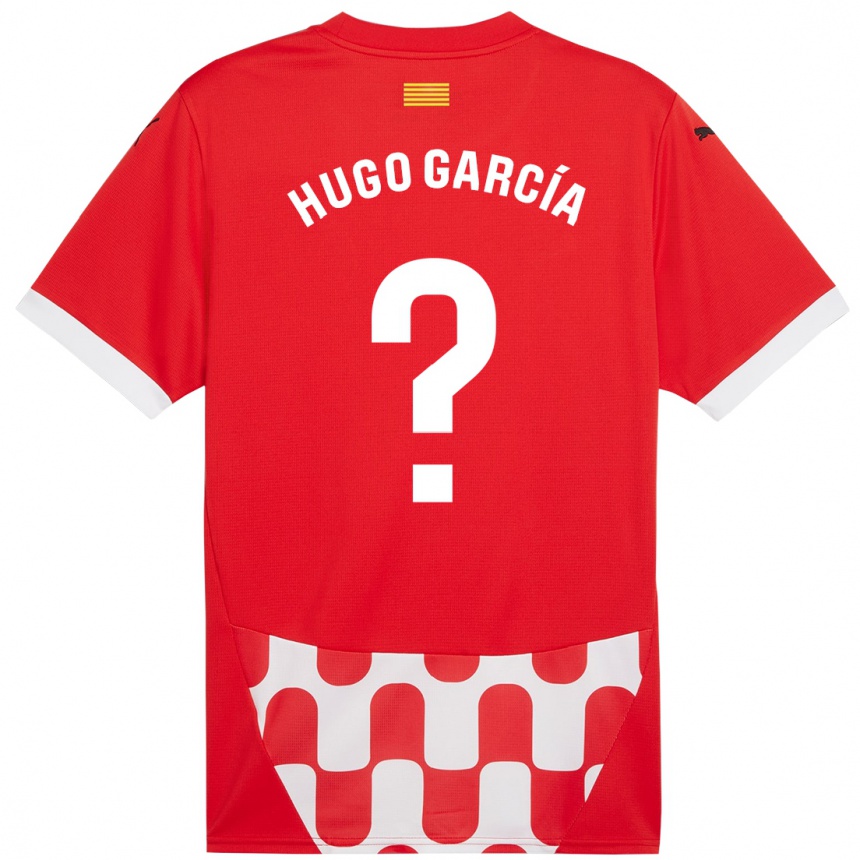 Niño Fútbol Camiseta Hugo García #0 Rojo Blanco 1ª Equipación 2024/25