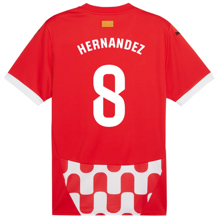 Niño Fútbol Camiseta Sofia Hernández #8 Rojo Blanco 1ª Equipación 2024/25