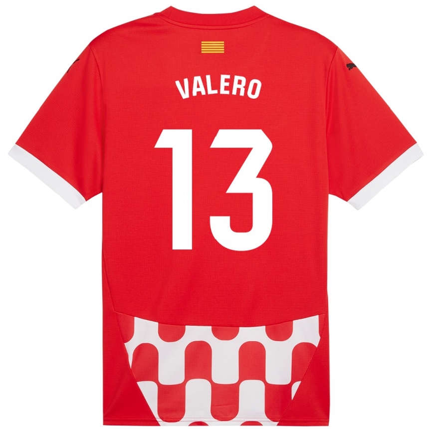 Niño Fútbol Camiseta Eliana Valero #13 Rojo Blanco 1ª Equipación 2024/25