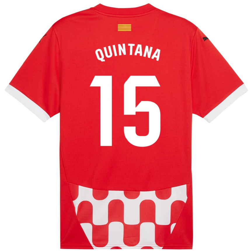 Niño Fútbol Camiseta Amru Quintana #15 Rojo Blanco 1ª Equipación 2024/25