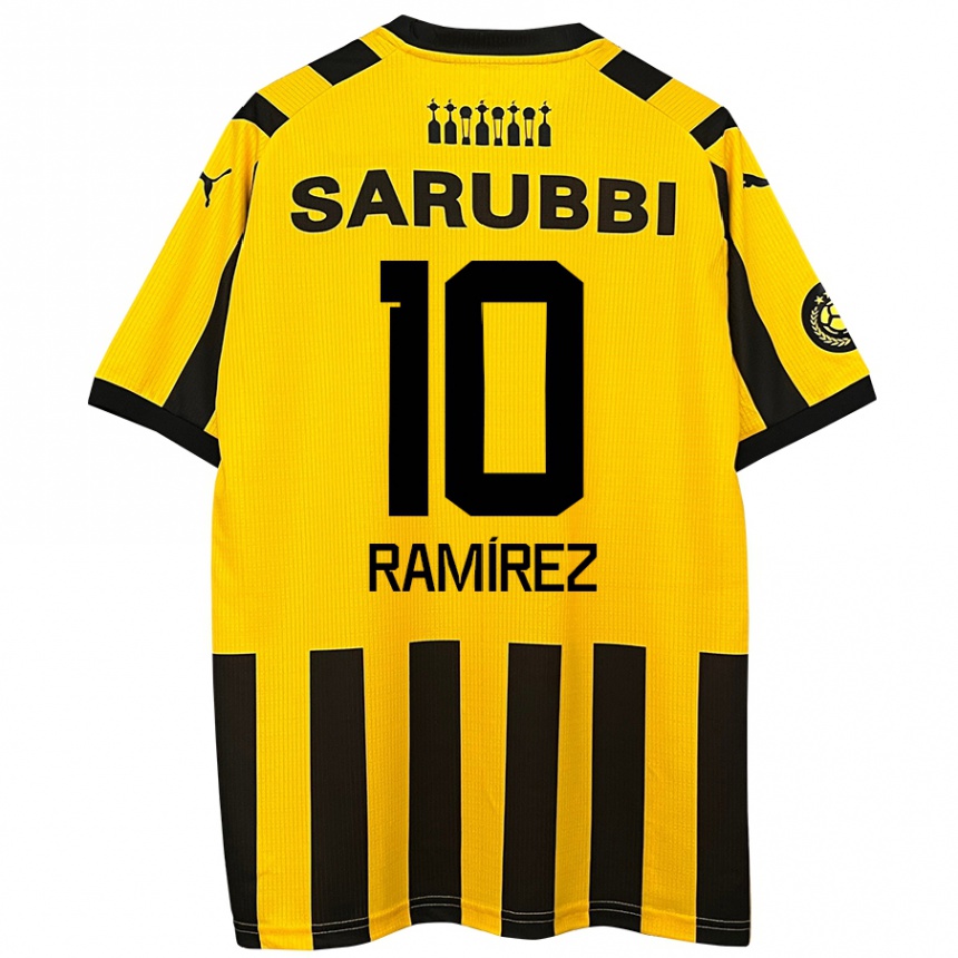 Niño Fútbol Camiseta Gastón Ramírez #10 Amarillo Negro 1ª Equipación 2024/25