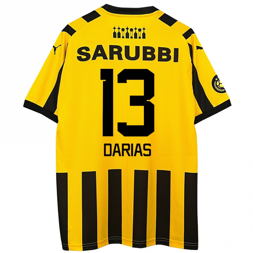 Niño Fútbol Camiseta Eduardo Darias #13 Amarillo Negro 1ª Equipación 2024/25