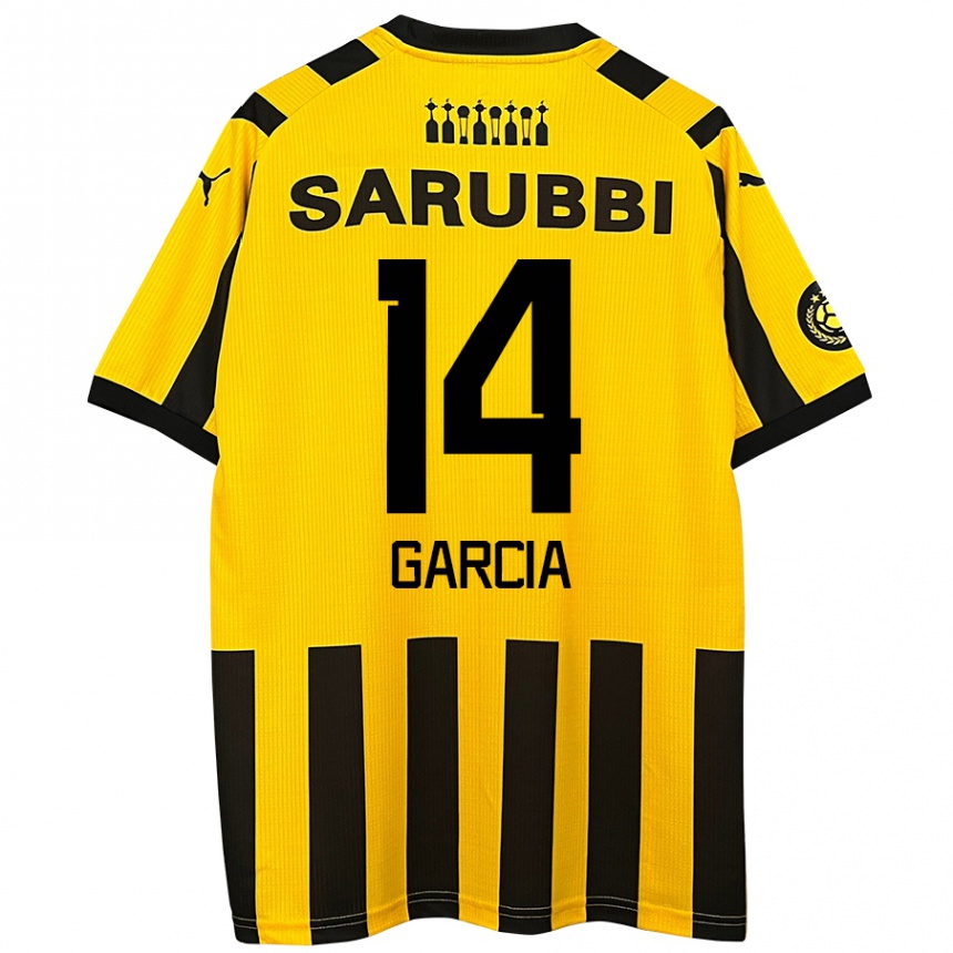 Niño Fútbol Camiseta Damián García #14 Amarillo Negro 1ª Equipación 2024/25