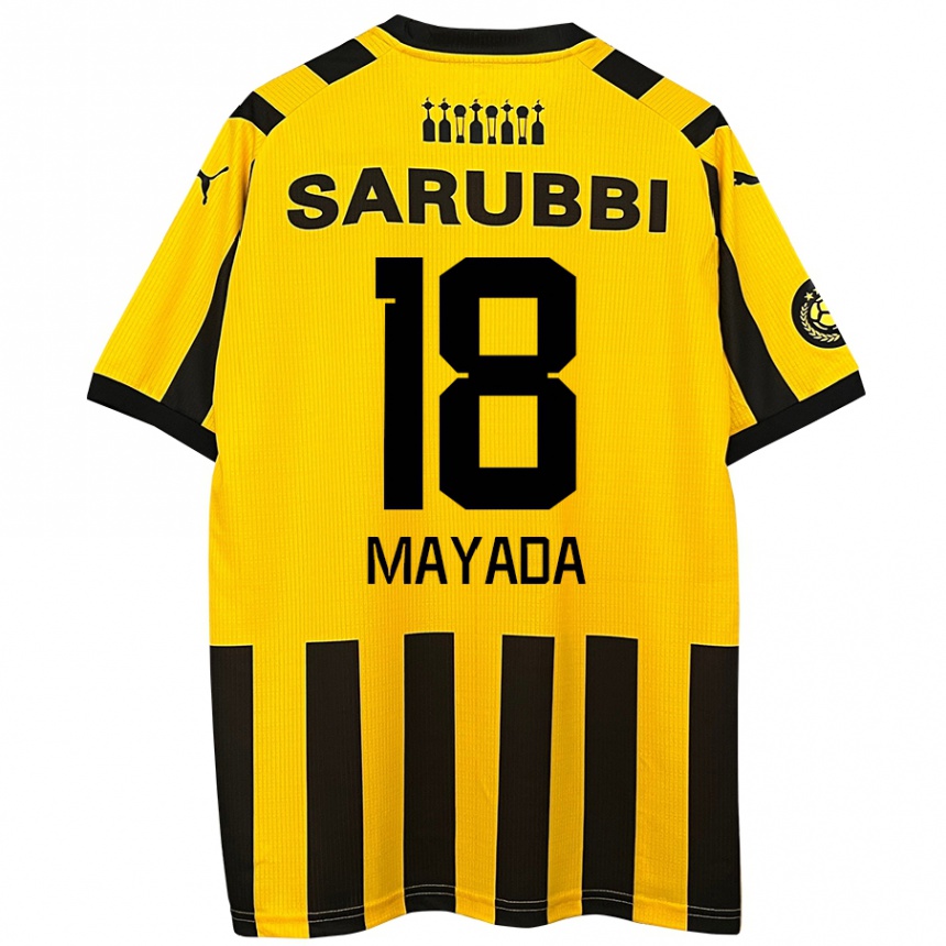 Niño Fútbol Camiseta Camilo Mayada #18 Amarillo Negro 1ª Equipación 2024/25