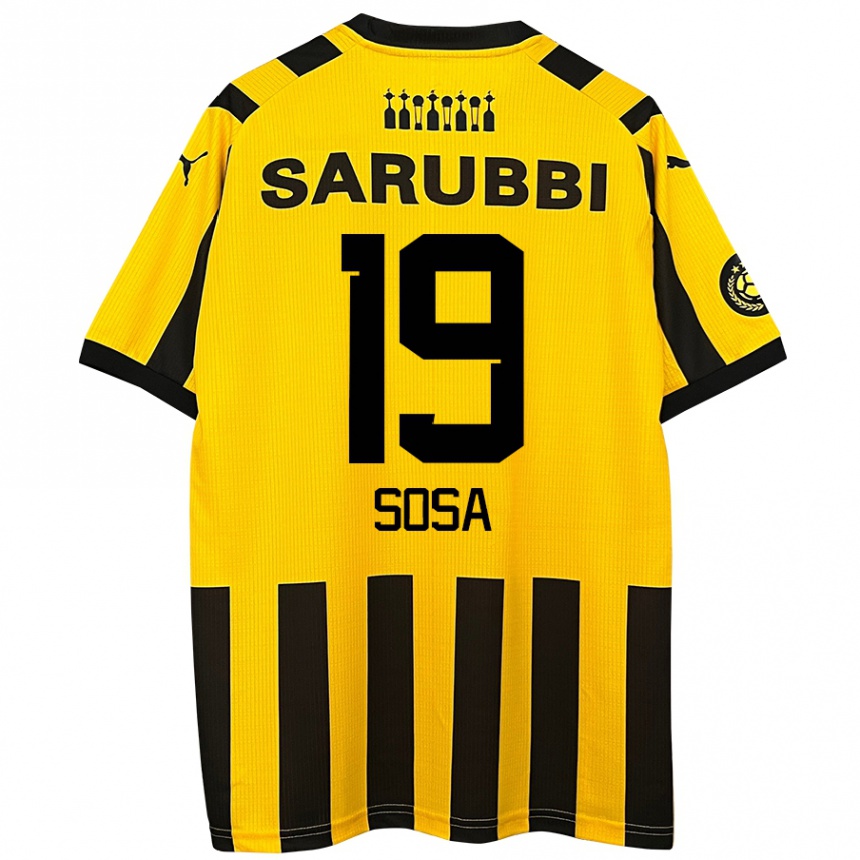 Niño Fútbol Camiseta Diego Sosa #19 Amarillo Negro 1ª Equipación 2024/25