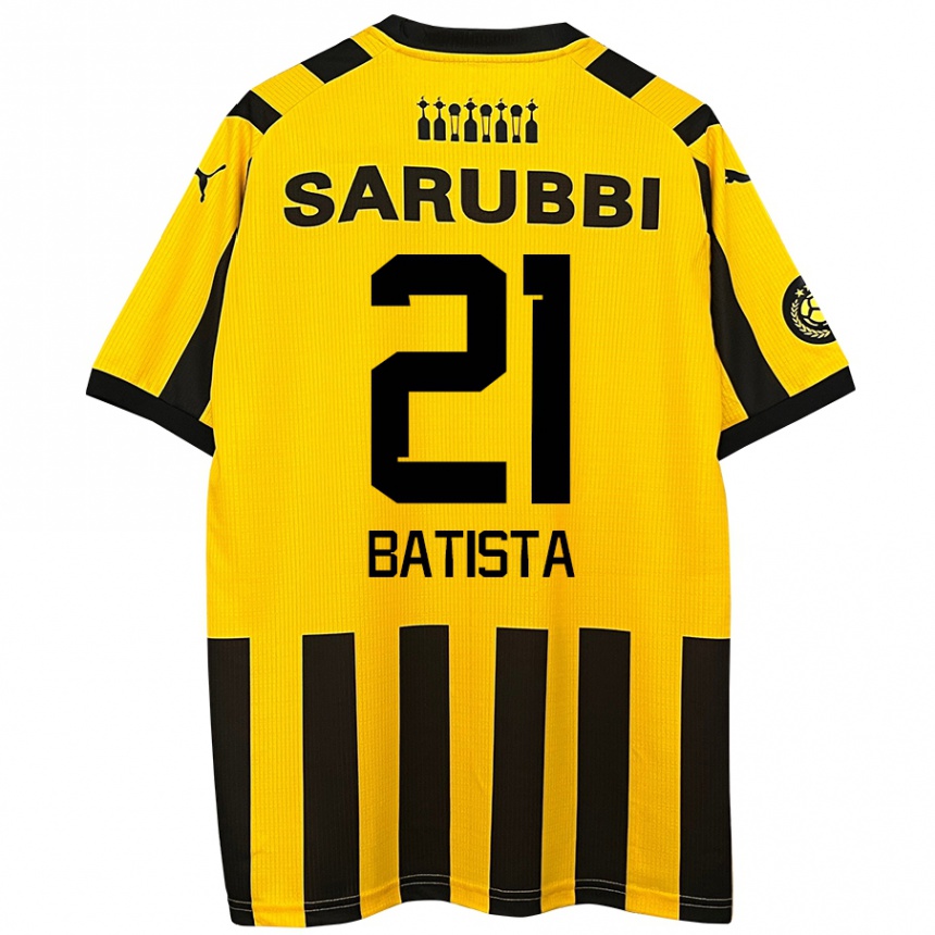 Niño Fútbol Camiseta Facundo Batista #21 Amarillo Negro 1ª Equipación 2024/25