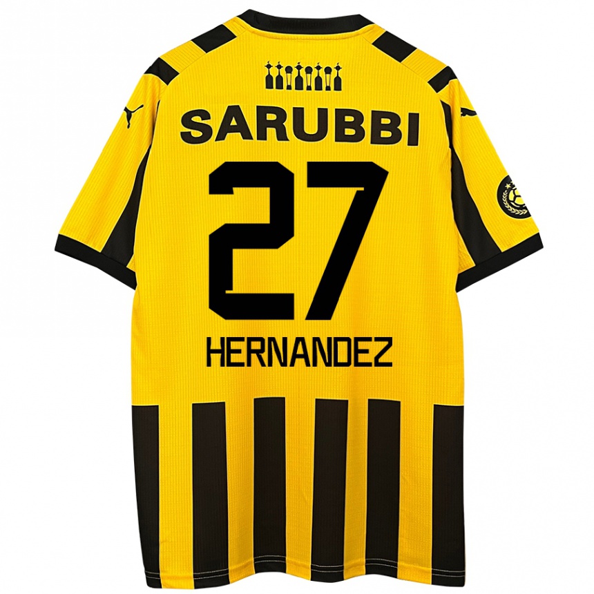 Niño Fútbol Camiseta Lucas Hernández #27 Amarillo Negro 1ª Equipación 2024/25