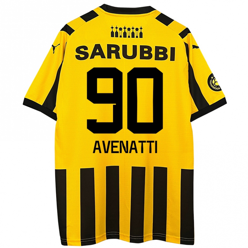 Niño Fútbol Camiseta Felipe Avenatti #90 Amarillo Negro 1ª Equipación 2024/25