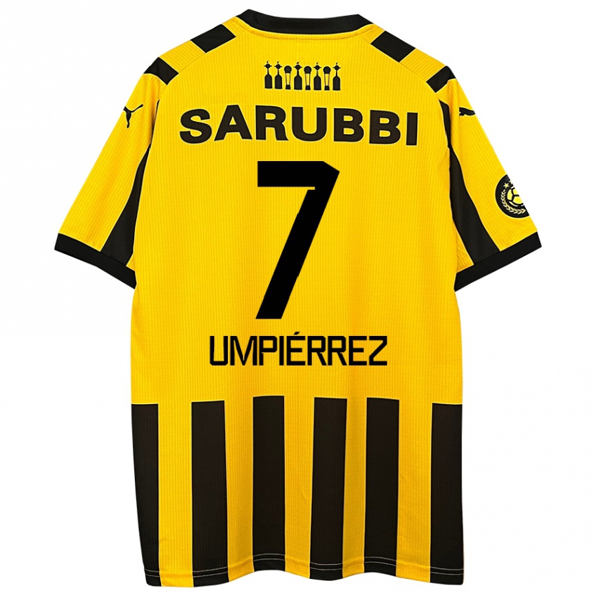 Niño Fútbol Camiseta Leandro Umpiérrez #7 Amarillo Negro 1ª Equipación 2024/25