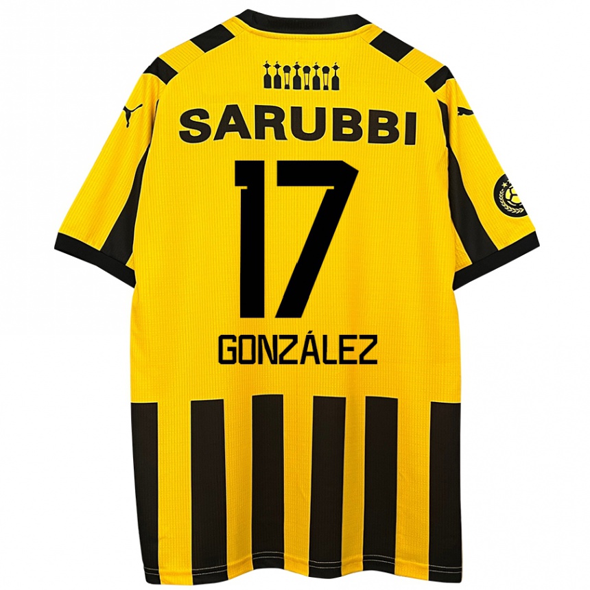 Niño Fútbol Camiseta Luciano González #17 Amarillo Negro 1ª Equipación 2024/25