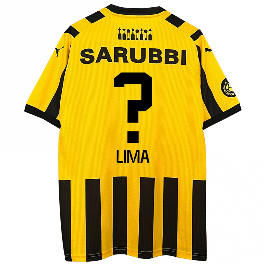 Niño Fútbol Camiseta Jhonatan Lima #0 Amarillo Negro 1ª Equipación 2024/25