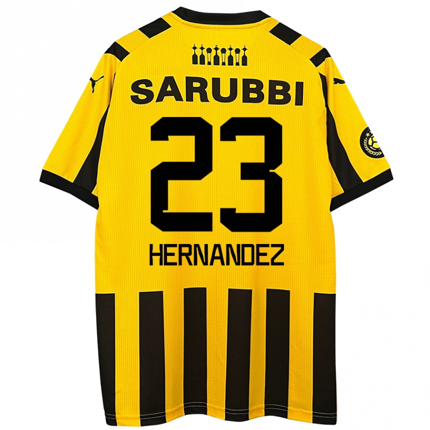 Niño Fútbol Camiseta Abel Hernández #23 Amarillo Negro 1ª Equipación 2024/25