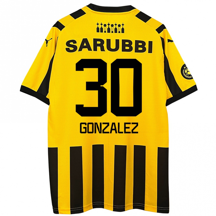 Niño Fútbol Camiseta Ángel González #30 Amarillo Negro 1ª Equipación 2024/25