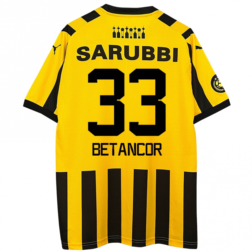 Niño Fútbol Camiseta Bruno Betancor #33 Amarillo Negro 1ª Equipación 2024/25