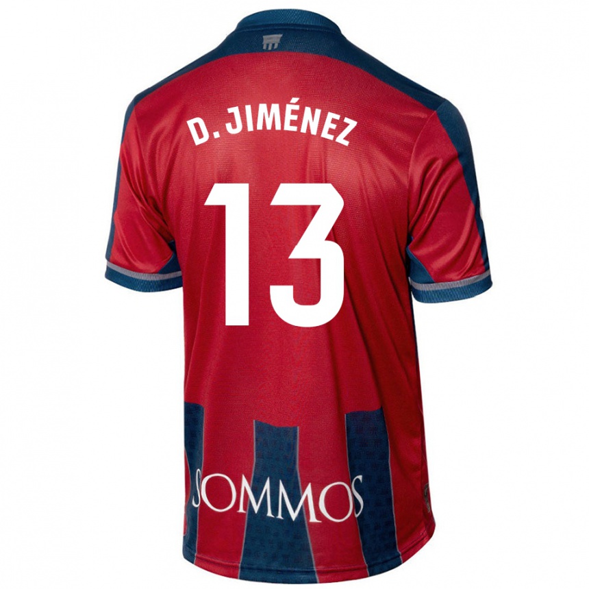 Niño Fútbol Camiseta Dani Jiménez #13 Rojo Azul 1ª Equipación 2024/25