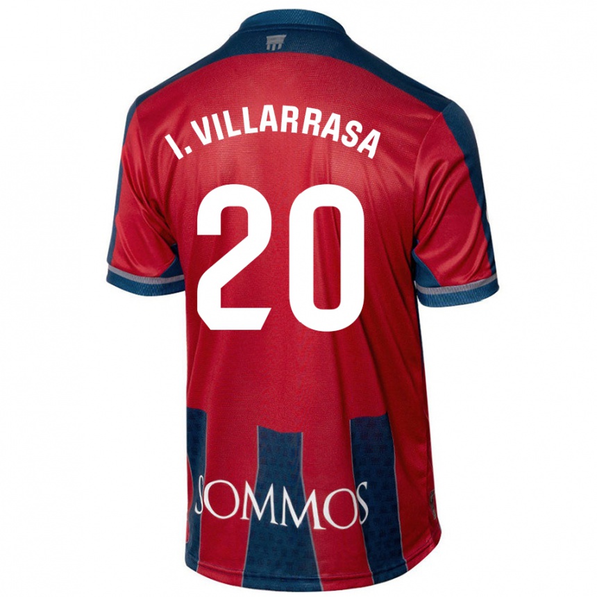 Niño Fútbol Camiseta Ignasi Vilarrasa #20 Rojo Azul 1ª Equipación 2024/25