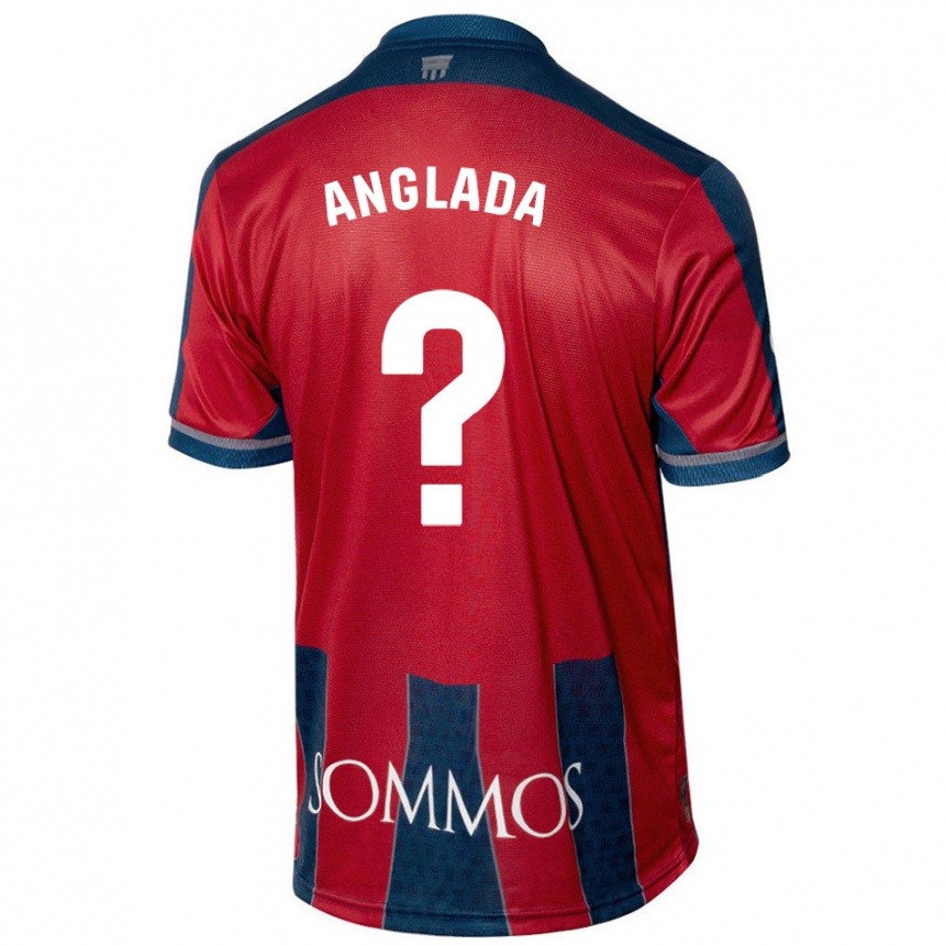 Niño Fútbol Camiseta Hugo Anglada #0 Rojo Azul 1ª Equipación 2024/25