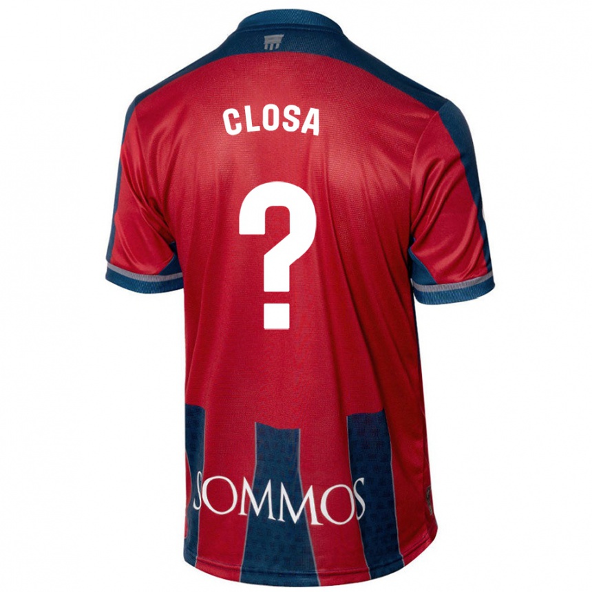 Niño Fútbol Camiseta Marc Closa #0 Rojo Azul 1ª Equipación 2024/25