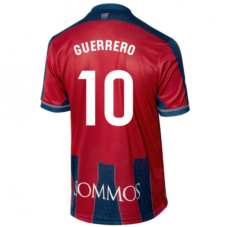 Niño Fútbol Camiseta Fernando Guerrero #10 Rojo Azul 1ª Equipación 2024/25