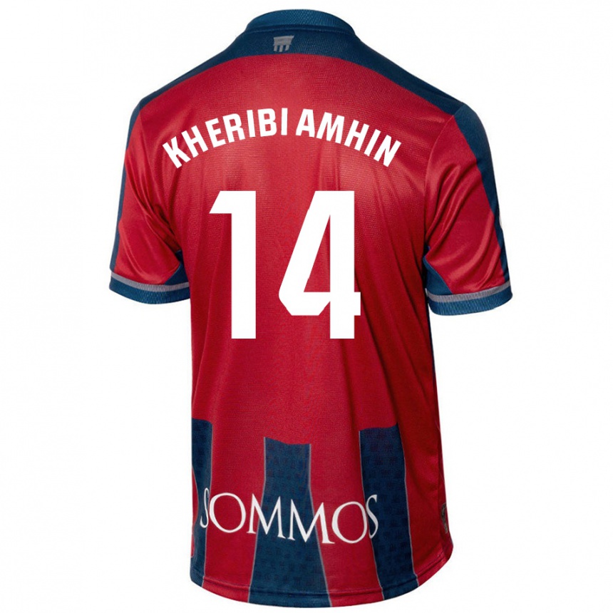 Niño Fútbol Camiseta Nabil Kheribi Amhin #14 Rojo Azul 1ª Equipación 2024/25