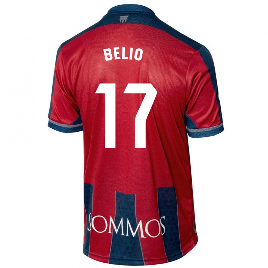 Niño Fútbol Camiseta Marta Belio #17 Rojo Azul 1ª Equipación 2024/25