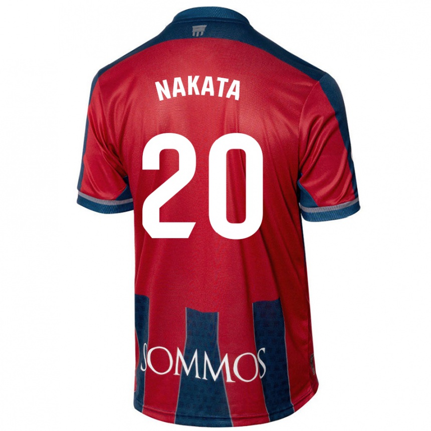 Niño Fútbol Camiseta Yuki Nakata #20 Rojo Azul 1ª Equipación 2024/25