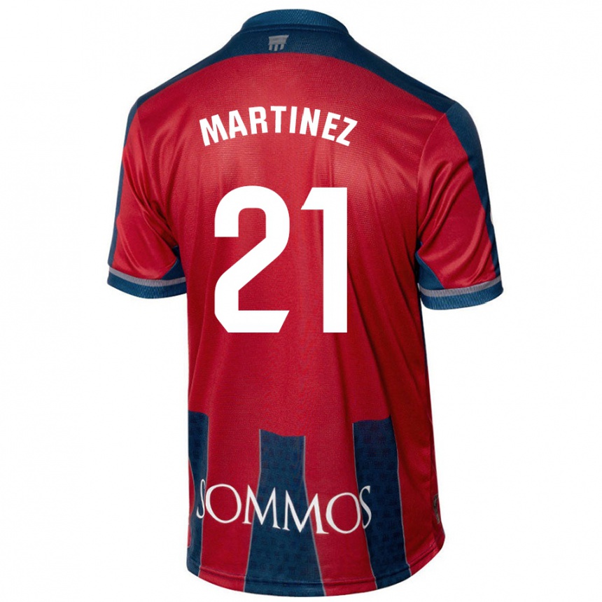 Niño Fútbol Camiseta Alejandra Martínez #21 Rojo Azul 1ª Equipación 2024/25